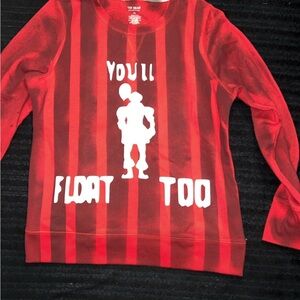 Red Kids “It” Shirt with pinstripes